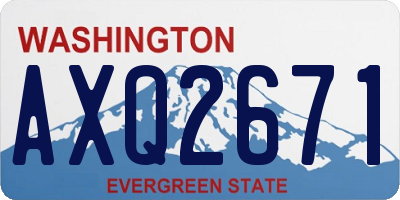 WA license plate AXQ2671