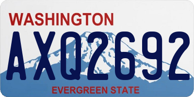 WA license plate AXQ2692