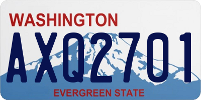 WA license plate AXQ2701