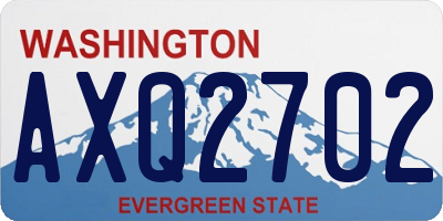WA license plate AXQ2702