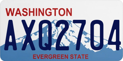 WA license plate AXQ2704