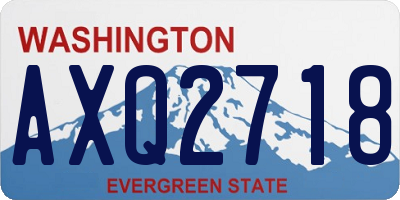 WA license plate AXQ2718