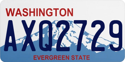 WA license plate AXQ2729