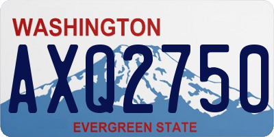 WA license plate AXQ2750