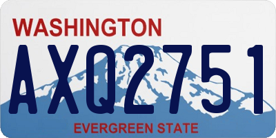 WA license plate AXQ2751