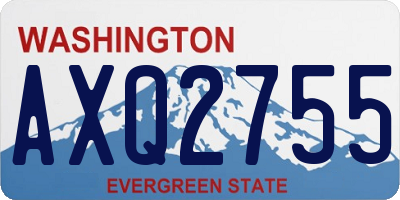 WA license plate AXQ2755