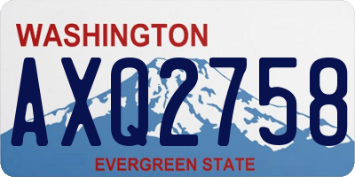 WA license plate AXQ2758