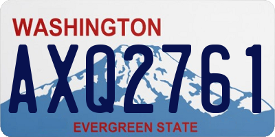 WA license plate AXQ2761