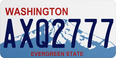 WA license plate AXQ2777