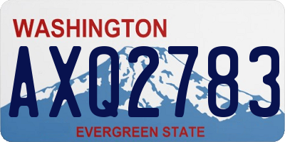 WA license plate AXQ2783