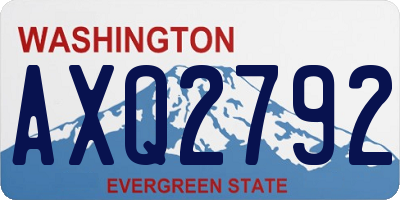 WA license plate AXQ2792