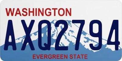 WA license plate AXQ2794