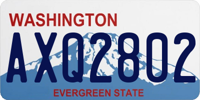 WA license plate AXQ2802