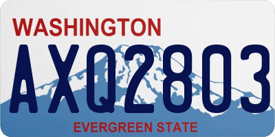 WA license plate AXQ2803