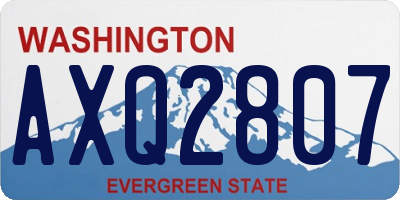 WA license plate AXQ2807