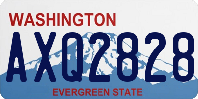WA license plate AXQ2828