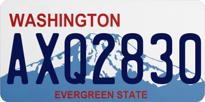 WA license plate AXQ2830