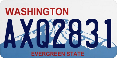 WA license plate AXQ2831