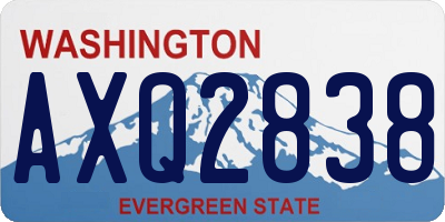 WA license plate AXQ2838