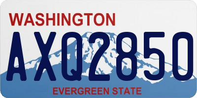 WA license plate AXQ2850