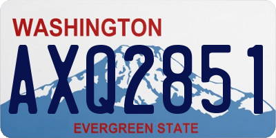 WA license plate AXQ2851