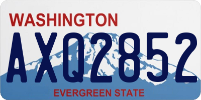 WA license plate AXQ2852