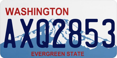 WA license plate AXQ2853