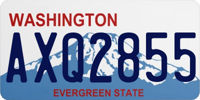 WA license plate AXQ2855