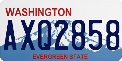 WA license plate AXQ2858