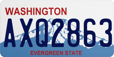 WA license plate AXQ2863