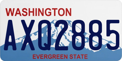 WA license plate AXQ2885