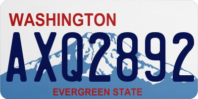 WA license plate AXQ2892