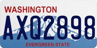 WA license plate AXQ2898