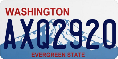 WA license plate AXQ2920