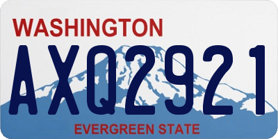WA license plate AXQ2921