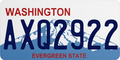 WA license plate AXQ2922