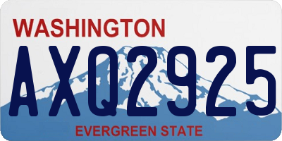 WA license plate AXQ2925