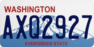 WA license plate AXQ2927