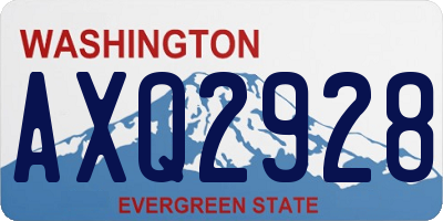 WA license plate AXQ2928