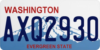 WA license plate AXQ2930