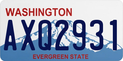 WA license plate AXQ2931
