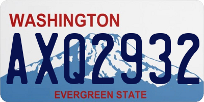 WA license plate AXQ2932