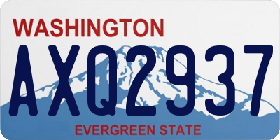 WA license plate AXQ2937