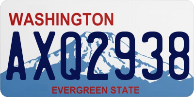 WA license plate AXQ2938