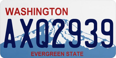 WA license plate AXQ2939