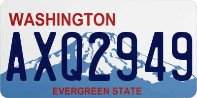 WA license plate AXQ2949
