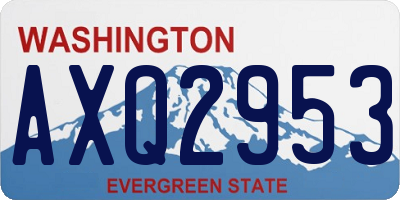 WA license plate AXQ2953