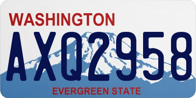 WA license plate AXQ2958