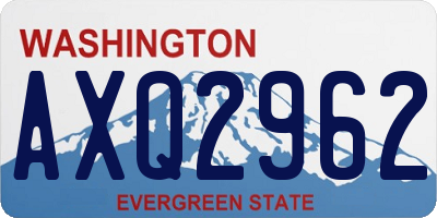WA license plate AXQ2962