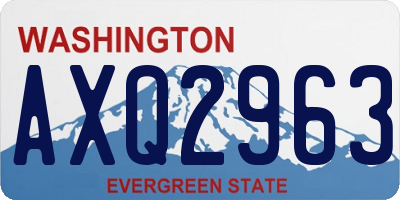 WA license plate AXQ2963